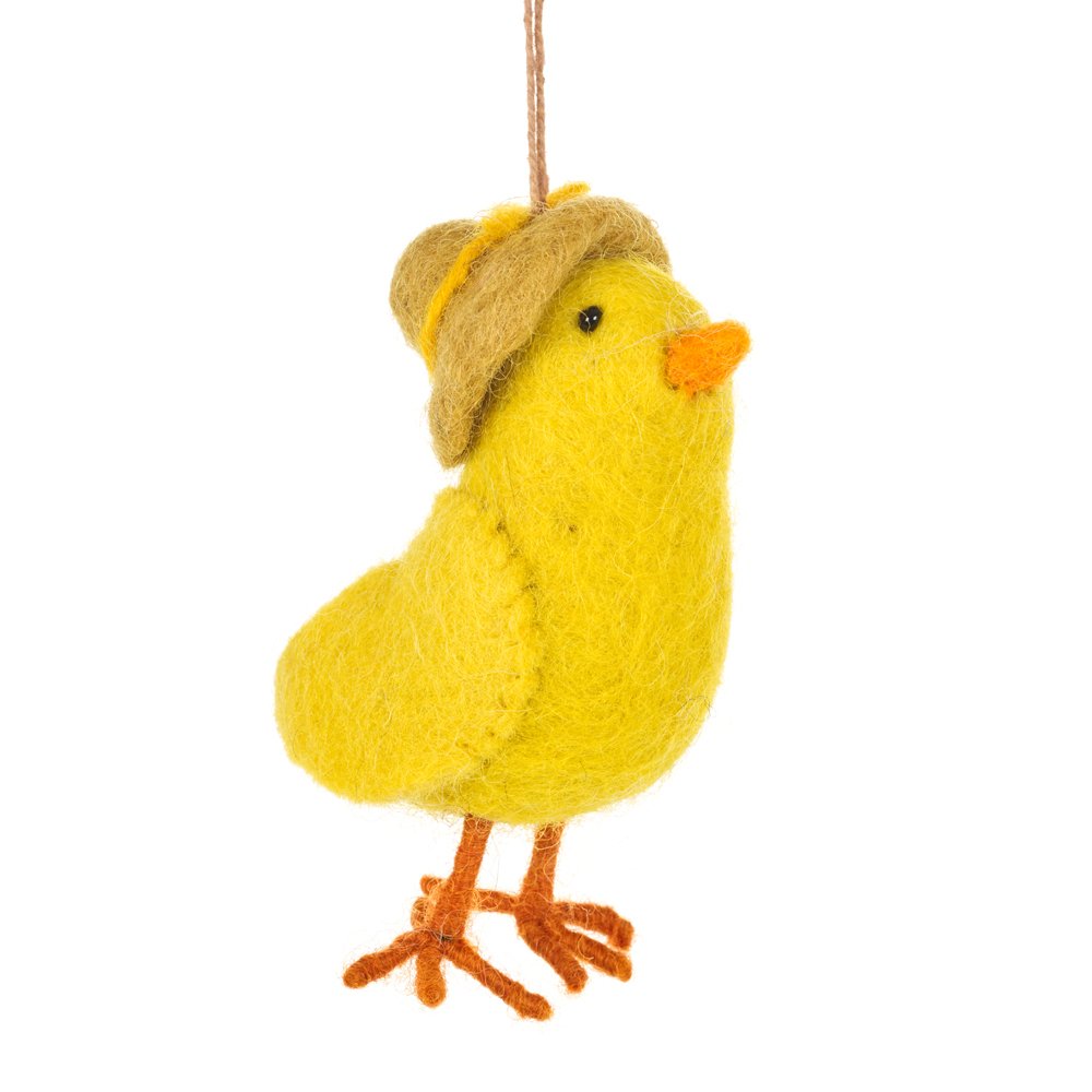 Küken mit Hut aus Filz