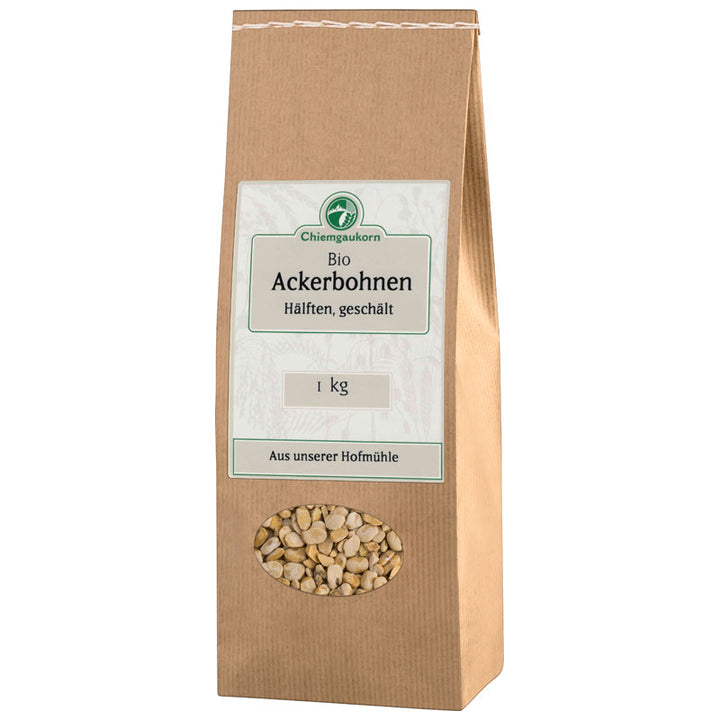 Ackerbohnen in verschiedenen Größen