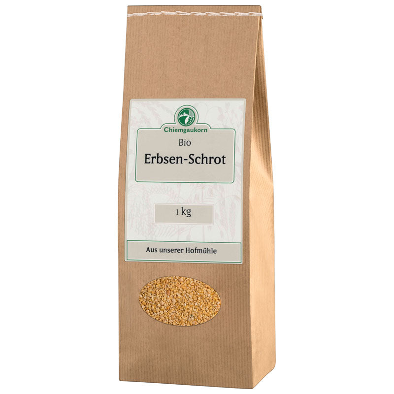 Erbsen-Schrot in verschiedenen Größen