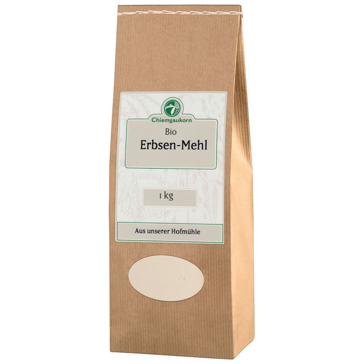 Erbsen-Mehl in verschiedenen Größen